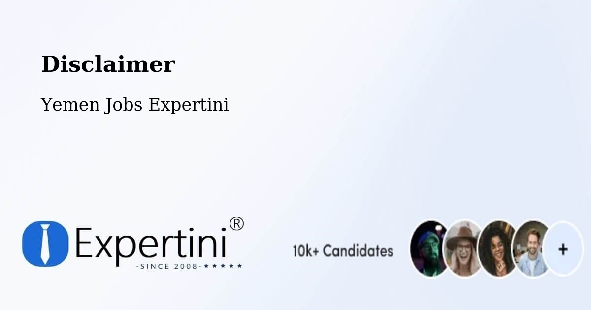 Disclaimer – Amd - Yemen Jobs Expertini